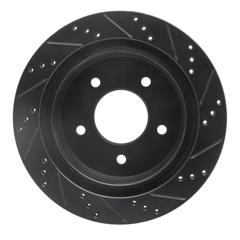 Ford Econoline Brake Rotor (1) - Rear Left - R1 Concepts - Drilled & Slotted - Black - `04-`06